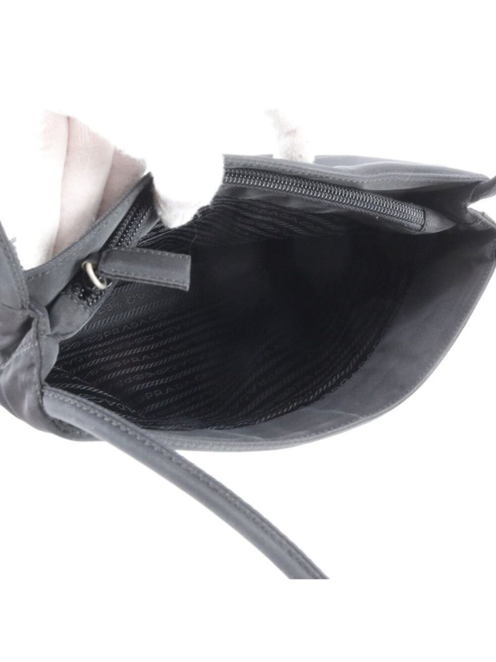 ★SOLD★ Prada Tessuto Nylon Triangle Logo Tote Shoulder Hand Black - Picture 7 of 9